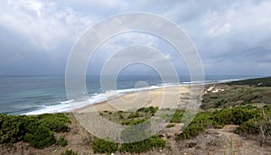 Sea rocks and Beach view