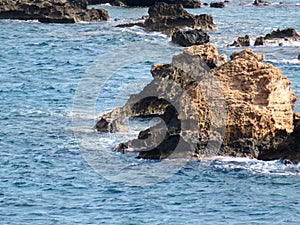 Sea and rocks off Chania, Crete