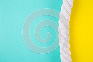 Sea rope on colored backgrounds with negative space. Summer back