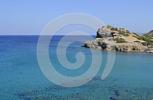 Sea and ruins in Crete, Greece