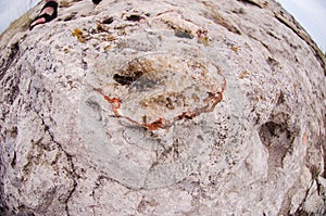 Sea salt deposits in a hole