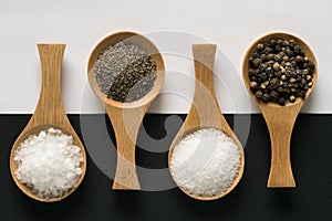 Sea Salt, Ground Pepper, Kosher Salt, and Peppercorns