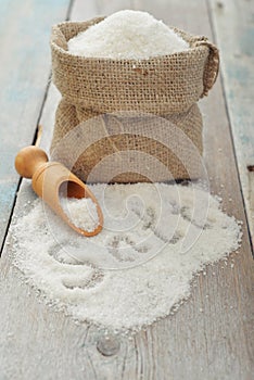 Sea salt in sack