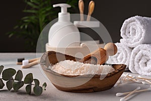 Sea salt, towels and other bath accessories