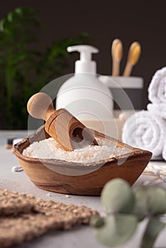 Sea salt, towels and other bath accessories