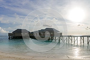 Sea Sand Beach at Meeru Island, Maldives May 2017.