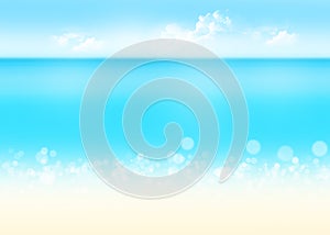 Sea, sand and blue sky nature background
