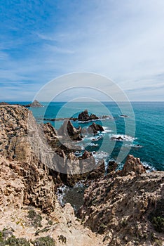 Sea scape in Cabo De Gata, Spain photo