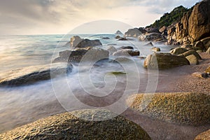 Sea scape with long exposure photography style