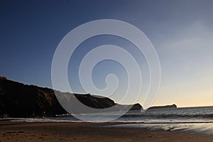 Sea scape over Cornish beach