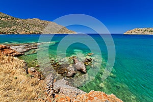 Sea scenery in Plaka town on Crete