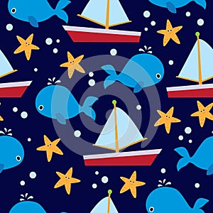 Sea seamless pattern