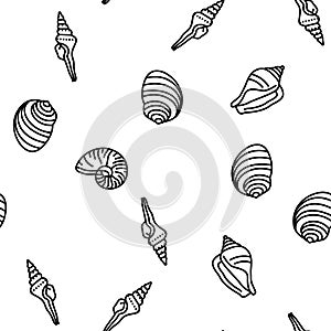 sea shell beach summer ocean vector seamless pattern