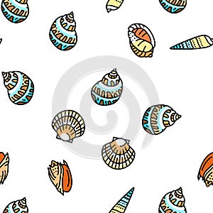 sea shell beach summer ocean vector seamless pattern