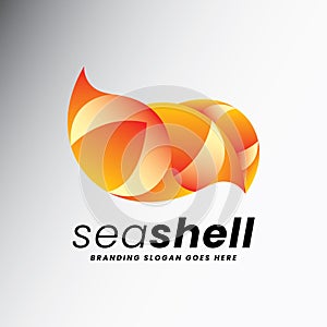 Sea Shell and Coral Reef Oyster Pearl Logo