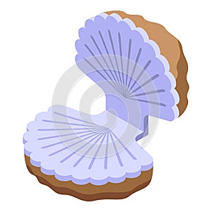 Sea shell icon isometric vector. Seashell snail