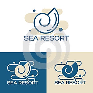 Sea shell logo set