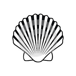 sea shell outline isolated on white background vector