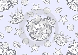Sea Shell pattern, Summer Textile photo