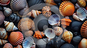 Sea shells background. Seashells background