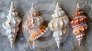 Sea shells on a tabletop