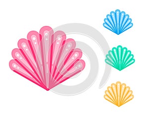 Sea shells vector set isolated. Flat style