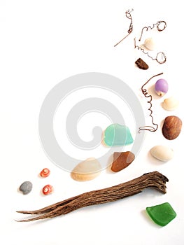 Sea shore collection items frame border