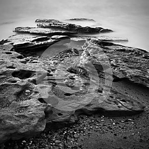 Sea shore with long exposure