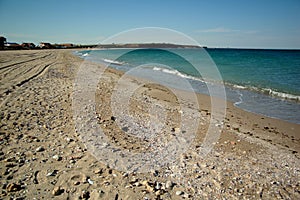 Sea side empty beach sand