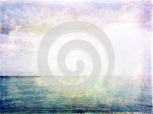 Sea, sky and light grunge image
