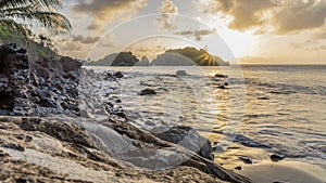 Sea, sky Sunset landscape of Fernando de Noronha island