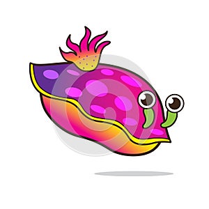 Sea slug cute cartoon