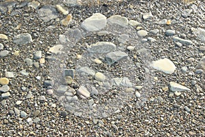 Sea smooth rocks on the shore