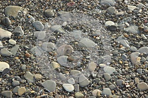 Sea smooth rocks on the shore