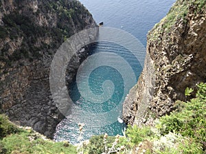 Sea of southern Italy on the Amalfi coast