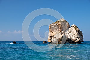 A sea stack on the Aphrodite\'s (Petra of Romiou) beach. Kouklia. Cyprus