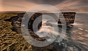 Sea stack at Downpatrick head co. Mayo, Ireland, Downpatrick Head,