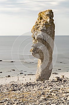 Sea Stack at Langhammar, Gotland in Sweden