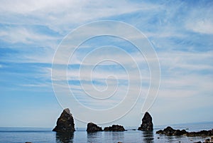 The sea stacks of Acitrezza in Sicily