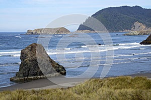 Sea stacks at low tide near  Meyers Creek Beach