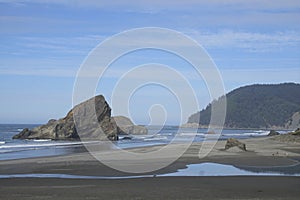 Sea stacks at low tide near  Meyers Creek Beach