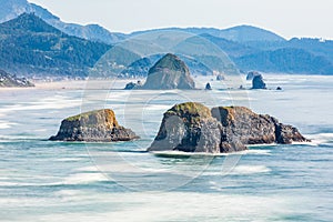 Sea stacks and surf at Ecola State Park on the Oregon coast