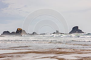 Sea stacks and surf at Ecola State Park on the Oregon coast