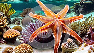 Sea Star Starfish brittle stars echinoderm coral reef photo