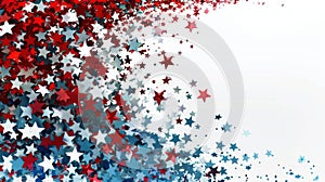 A sea of stars in red, white, and blue fades into a clean white space, perfect for Memorial Day and patriotic themes