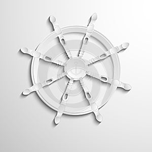 Sea steering wheel with anchor logo design