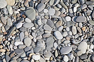 Sea stones on the Black Sea coast. Sochi.