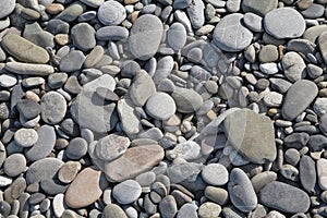 Sea stones on the Black Sea coast. Sochi.