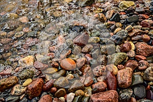 Sea stones. Colorful pebbles. Pebble