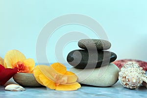 Sea stones on each other